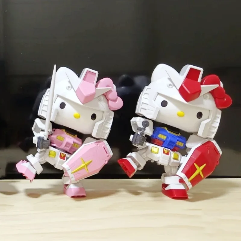 Gaogao Hot Sale Hello Kitty Rx-78-2sd Assembly Model  Anime Figures Statue Doll Collection Decorate Decor Kids Toys Gifts Dolls