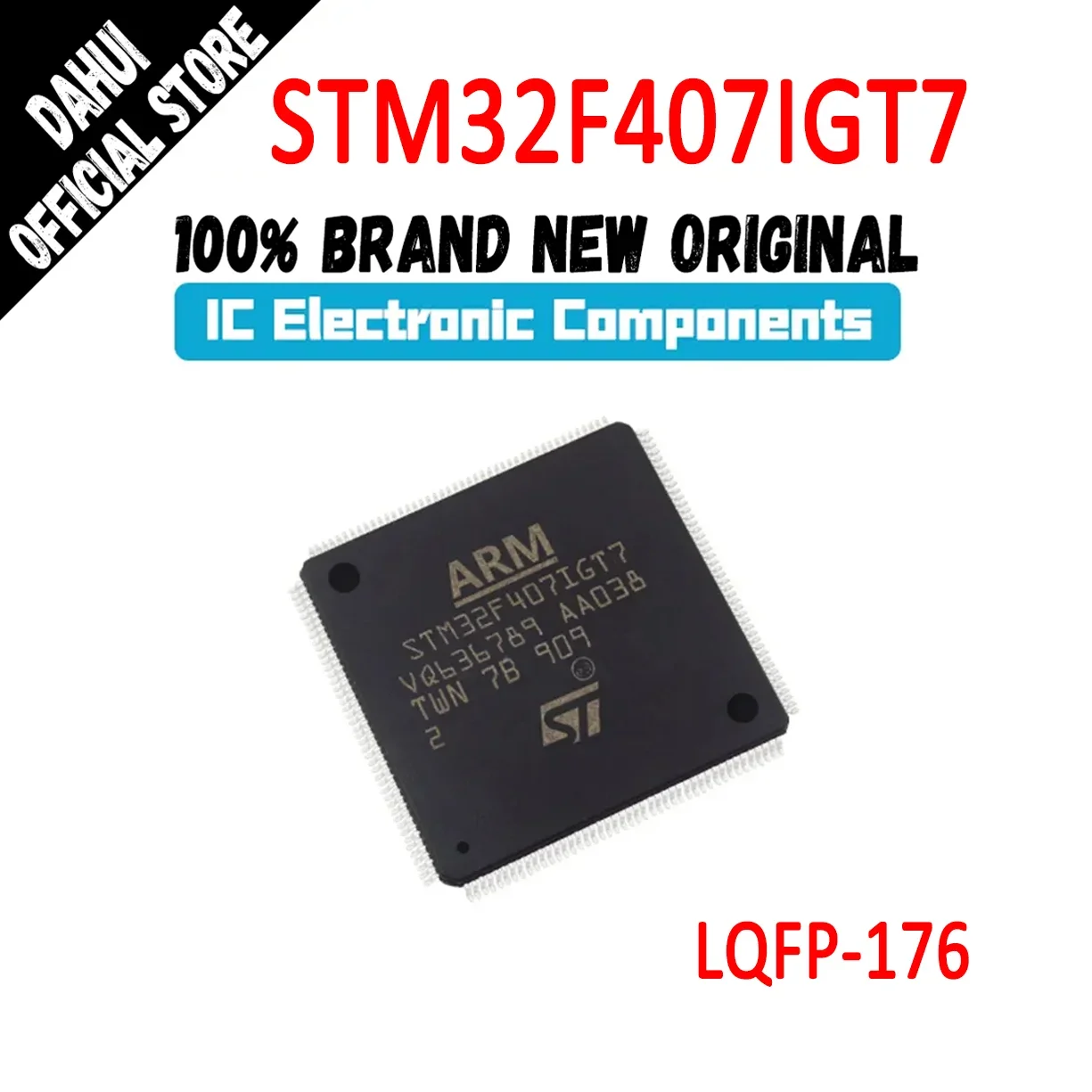 

STM32F407IGT7 STM32F407IG STM32F407 STM32F STM32 STM IC chip CPLD FPGA LQFP-176 In Stock 100% New Originl