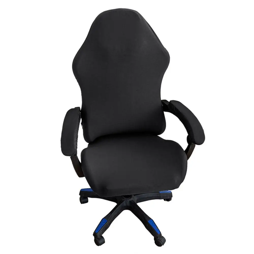 Polyester Gaming Chair Cover Thickened Fabric Stretch Fit Gaming Chair Slipcover Black Armrest Covers Computer Chair Cover