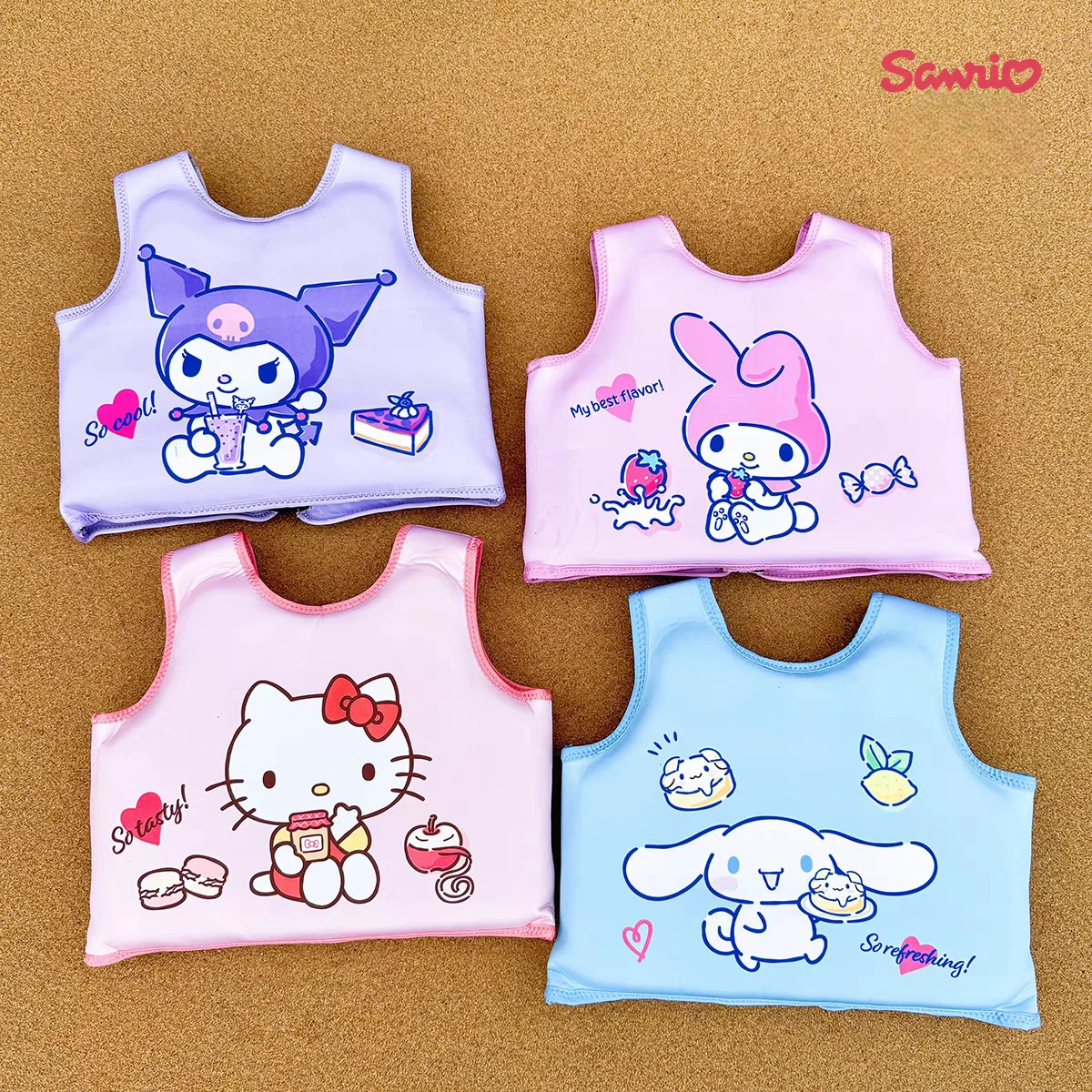 Genuine Children\'S Non Inflatable Buoyancy Tank Tops Baby Beginner Swimsuits Kuromi Hello Kt Swimsuits