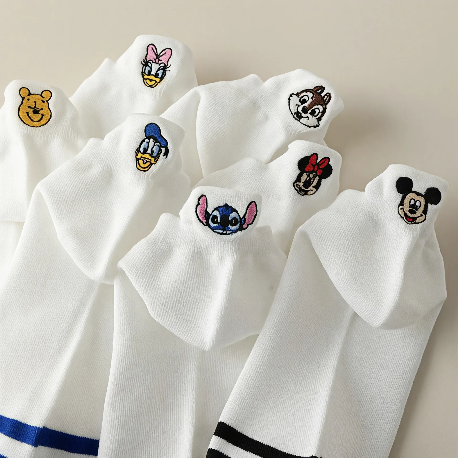 ถุงเท้าข้อสั้นลายการ์ตูนดิสนีย์ มิกกี้เมาส์ 7 คู่/ชุด ถุงเท้าผู้หญิงลายโดนัลด์ ผ้าฝ้าย ใส่ได้ทุกฤดู ถุงเท้าข้อสั้นสำหรับผู้หญิง