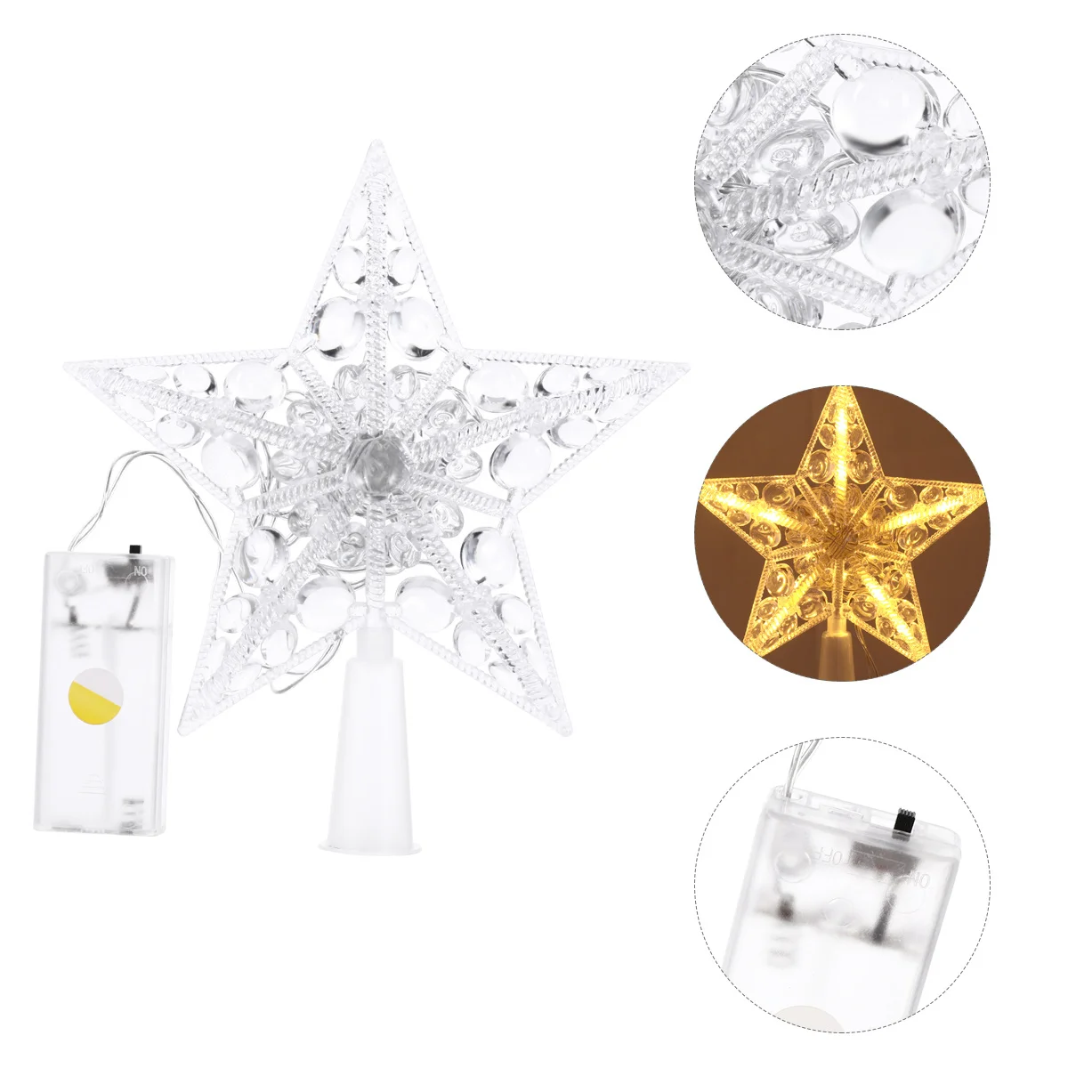 

1pc Star Shaped Light Christmas Tree Topper Decor Dazzling Party Decoration Premium String Lights For Home Festival