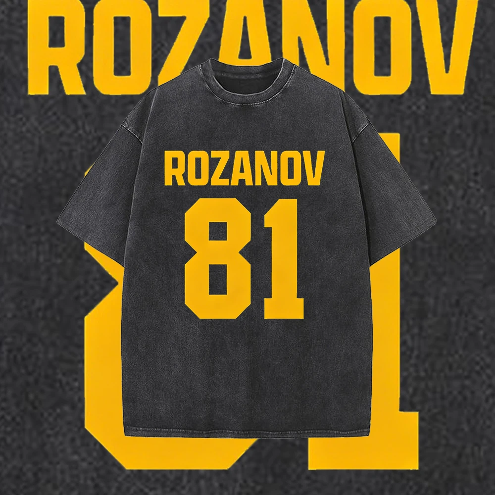 

Rivalry Ilya Rozanov 81 Boston Raiders T-Shirt Men's Vintage Washed Pure Cotton Short Sleeve Scott Hunter Shane Hollander 21 24