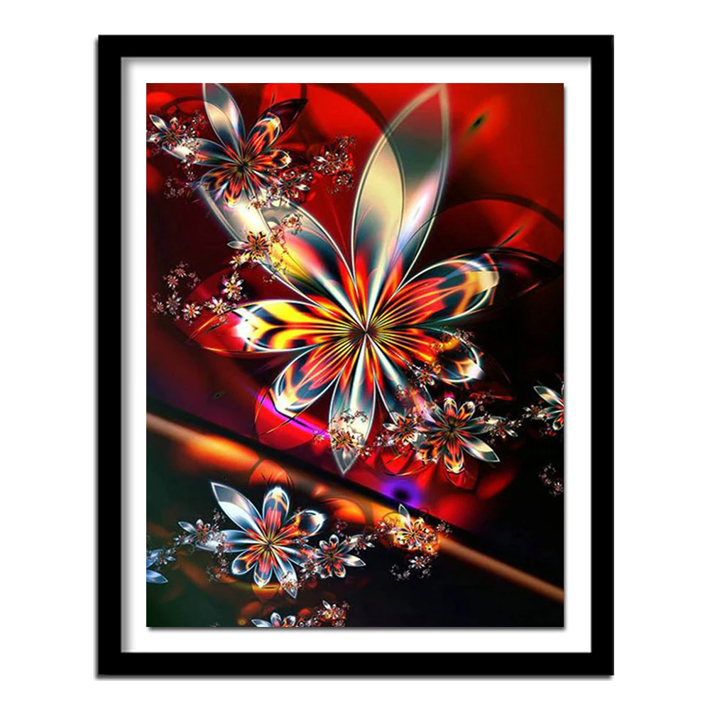 Diamond Painting Cross Stitch Flower 5D Diy Diamond Embroidery  Rhinestone Needlework Home Decor