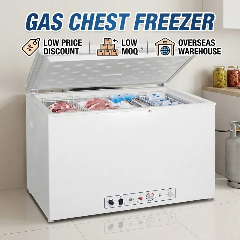 Airo Low Prices Single Door Top Open Noiseless Energy Saving Propane LPG Gas Powered Deep Cooling Chest Freezer for Food Storage
