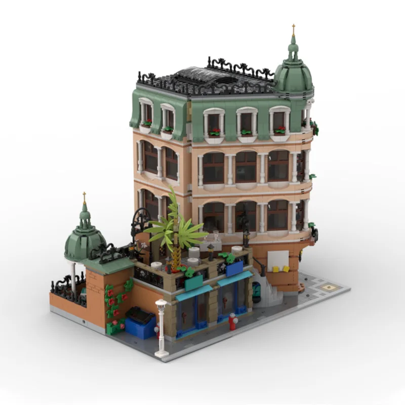 

City Street View Model MOC Building Bricks Boutique Hotel Extension Modular Technology Assemble Children Toys Suit Gifts Holiday