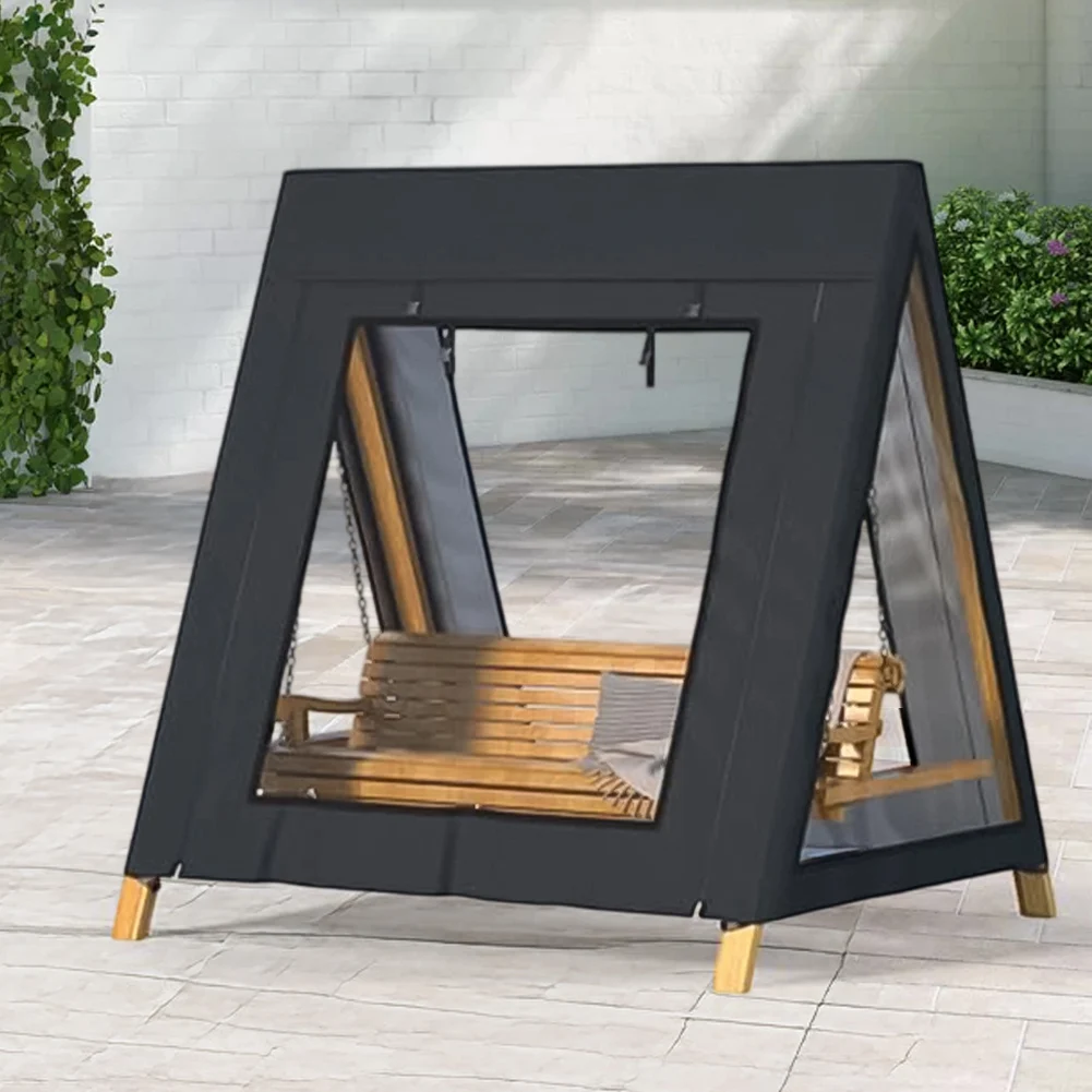 Housse de balançoire extérieure pour balançoire de patio AFrame 72 x 55 x 67 pouces, tissu Oxford imperméable avec fenêtres enroulables pour la ventilation