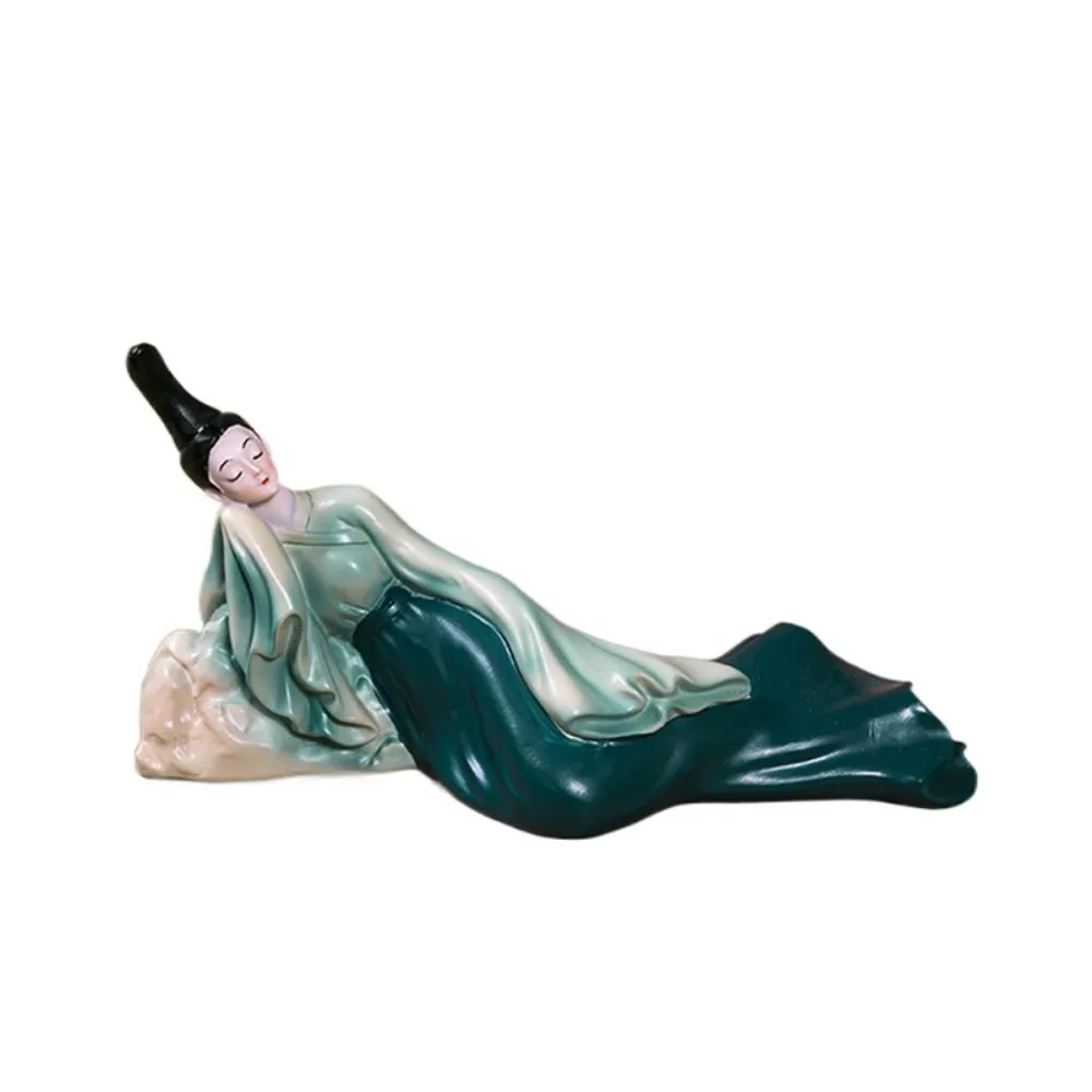 

Миниатюрная статуэтка в китайском классическом стиле, изысканная культурная фигурка женщины из смолы, ручная работа, мультяшный китайский стиль, для сада