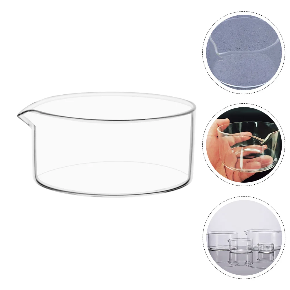 Glass Crystallizing Dish 200Ml Spouted Rim for Clean Pouring Laboratory Crystallization Test Purification Supplies