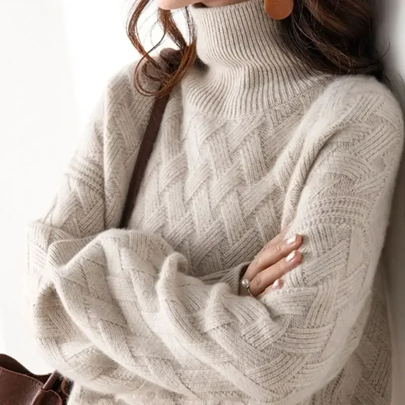 Women Cashmere Oversize Thick Sweater Loose Sweater Winter Casual Chic Pullovers Pullover Female Long Sleeve S-XL