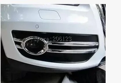 FIT FOR 2009-2012 For AUDI Q5 CHROME FRONT FOG LIGHT COVER TRIM BEZEL GARNISH LAMP FOGLIGHT BUMPER INSERT RING FRAME ACCESSORIES