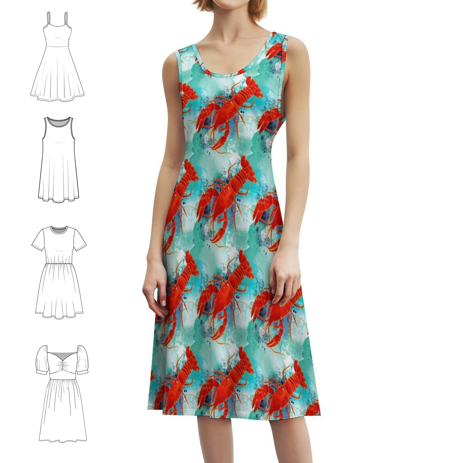 فستان كبير Ole Crawdaddy Ii على الطراز الكوري للنساء فستان كاجوال أنيق للحفلات أو الارتداء اليومي على شاطئ المحيط لويزيانا جراد البحر #1