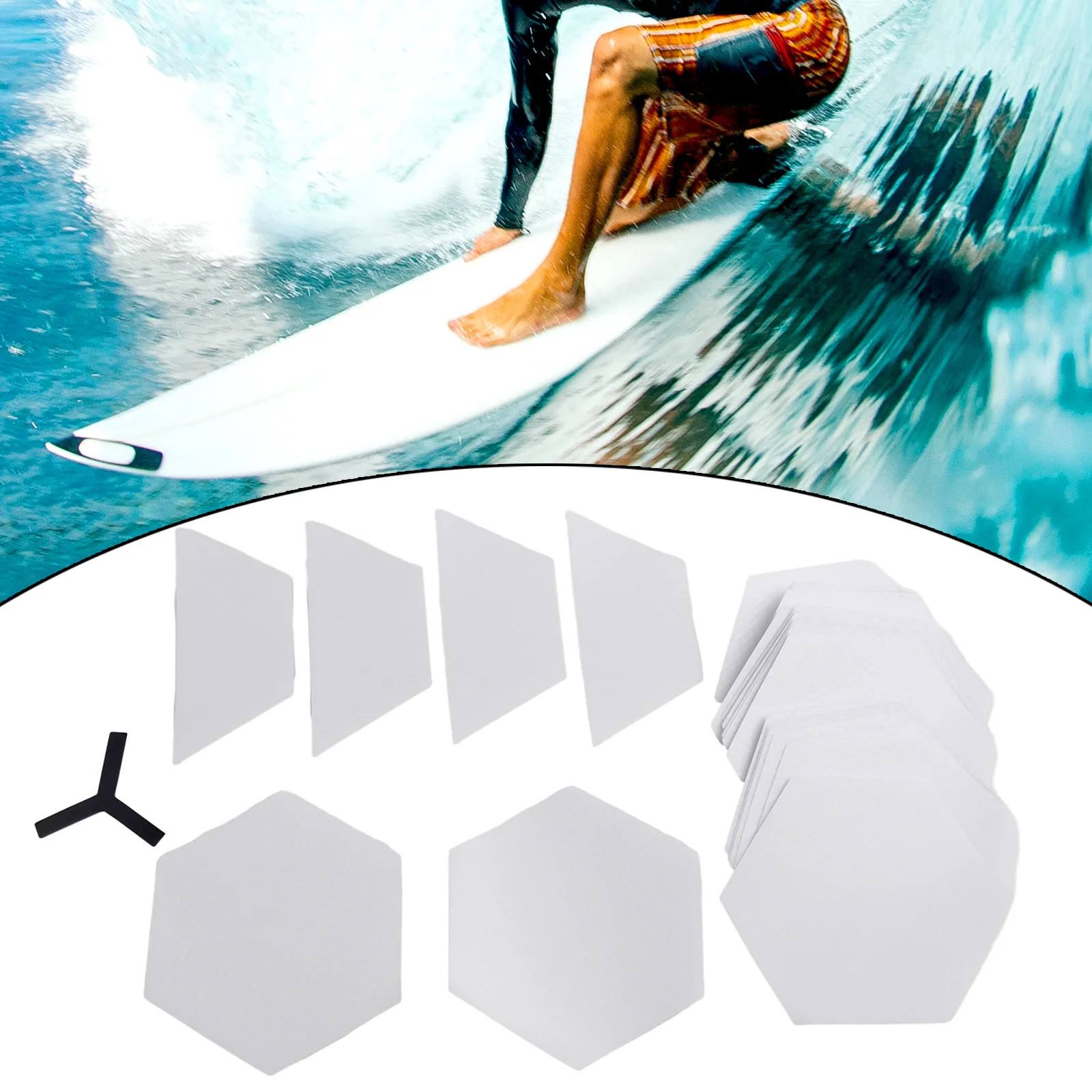 Clear Transparent Surfboard Traction Pad Non Slip Deck Grip Stickers Self Sticky Anti Slip DIY Mat Kit For Surfboard Paddle