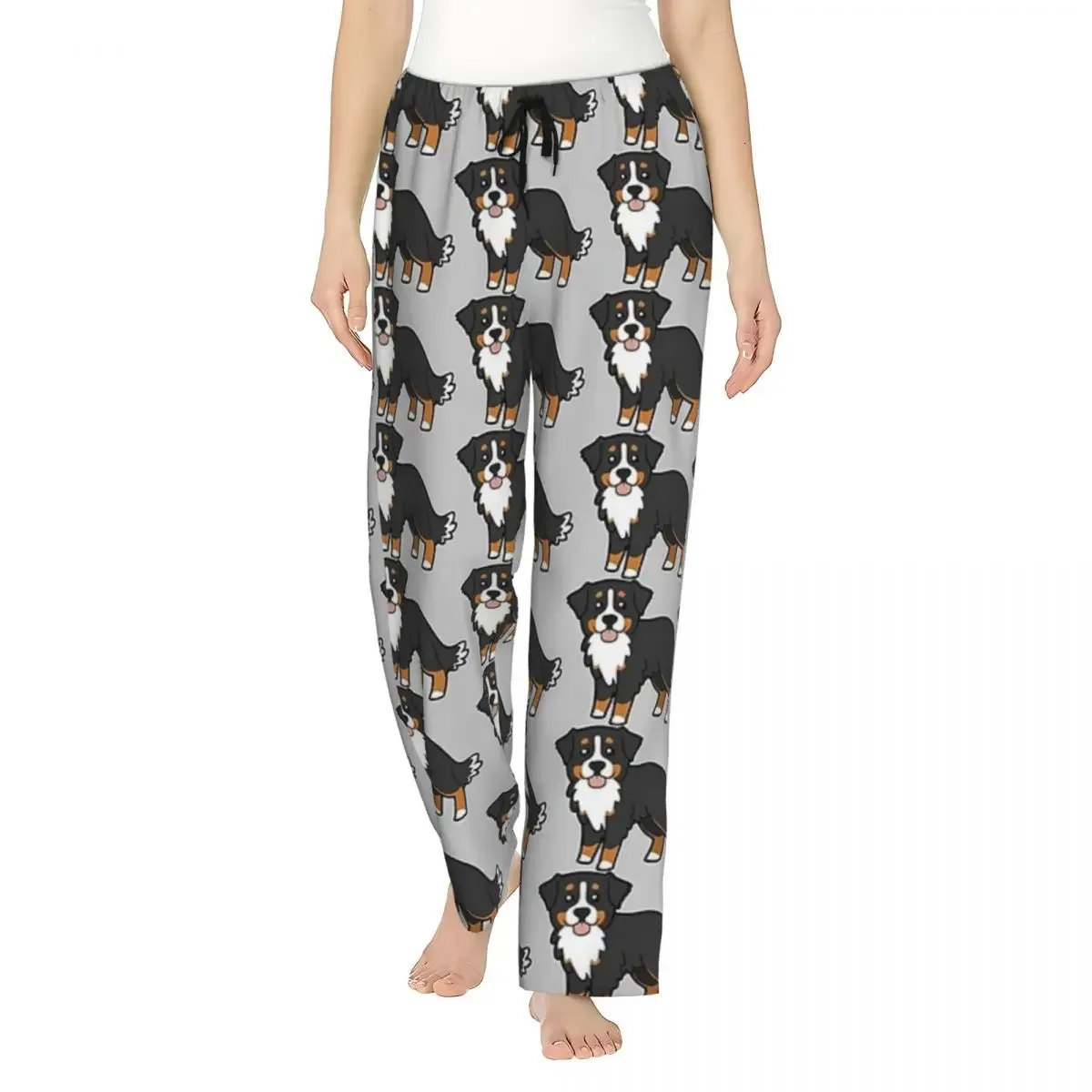 

Индивидуальный дизайн для собак породы Бернская овчарка. Женские пижамные брюки для отдыха и сна с карманами