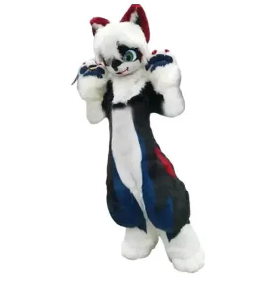 Plush fursuit Feline mascot costume Halloween Husky Cosplay fox cosplay camouflage large commercial show