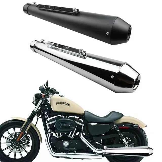 Motorcycle muffler exhaust pipe retro sportster modified echappement moto vertical back pressure case for Harley-Davidson silp