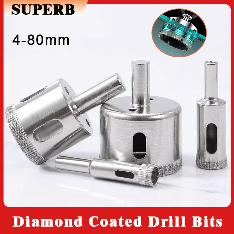 1Pc 4-80mm Glass Hole Saw Diamond Coated Drill Bits Drilling Crown for Tile Marble Ceramic Power Marble And Ceramic Opening Tool