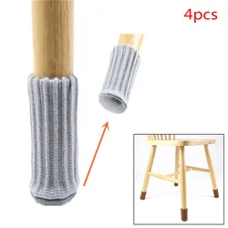 4pcs Chair Leg Socks Cloth Floor Protection Knitting Wool Socks Anti-slip Table Foot Furniture Feet Sleeve Cover Cat Scratching