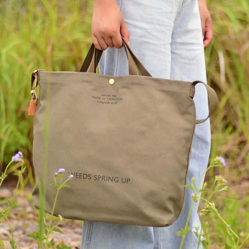 

AETOO Korean-style artistic large-capacity canvas bag, student cloth bag, Japanese-style casual and simple crossbody hand-held t