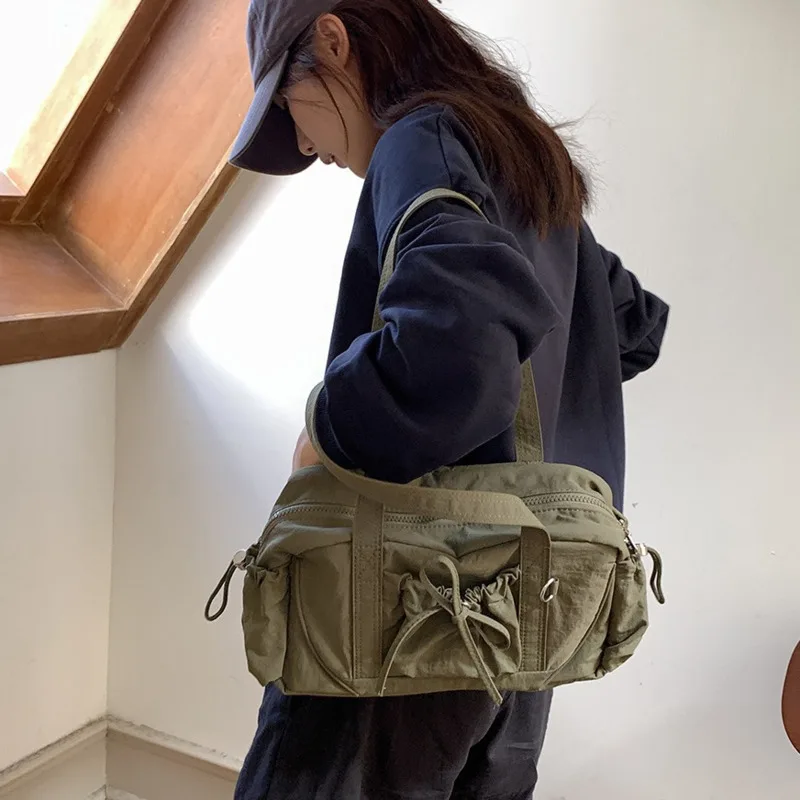 

Korean Women Fashion Bow Design Handbags And Purses 2024 Winter New Trend Y2K Underarm Bag Lady Shoulder Bag