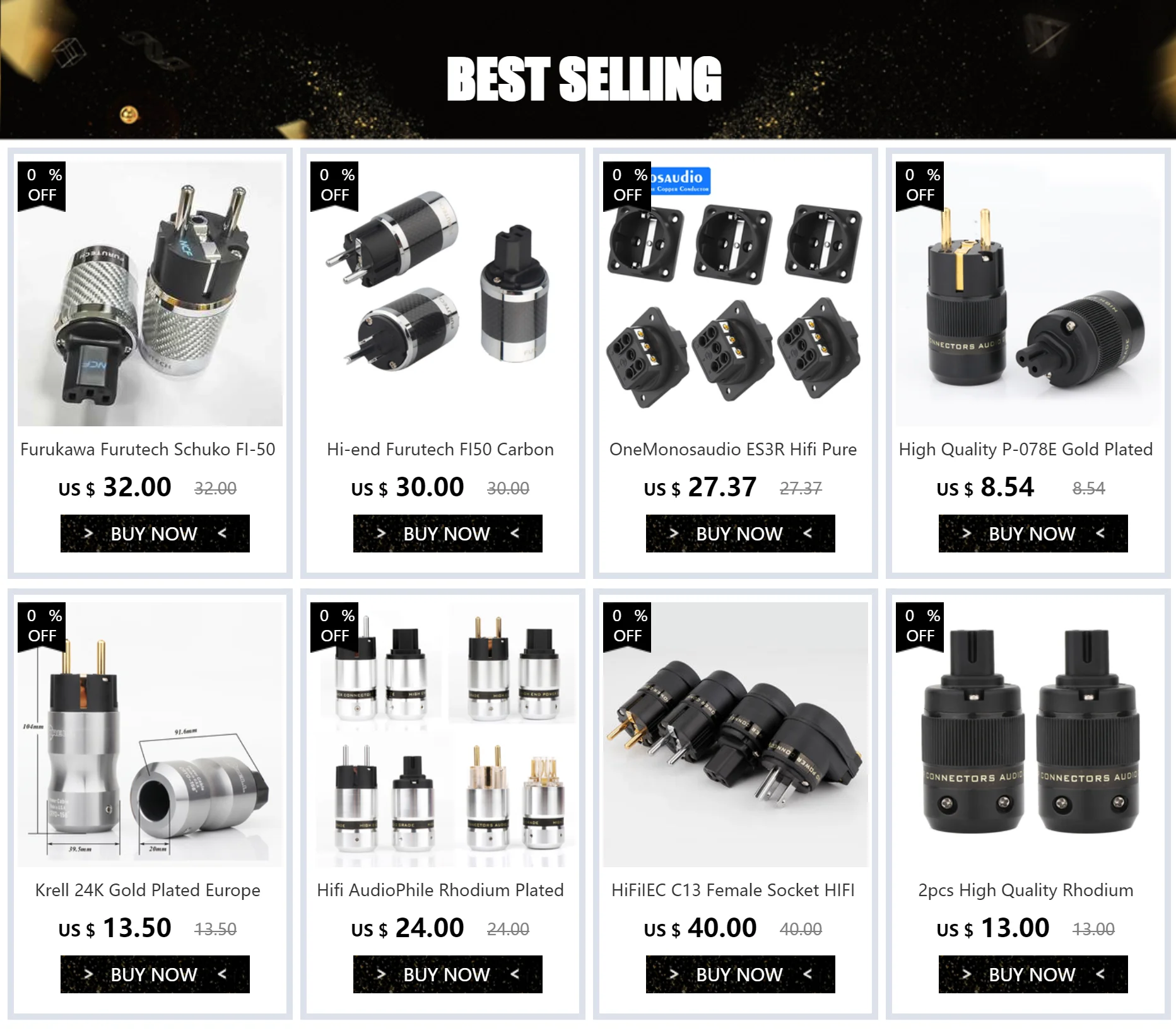 Paar Hi-End Rhodium/Gold/Rot ver kupfert uns Netz stecker Stecker iec Buchse DIY Netz kabelst ecker – Detail 1