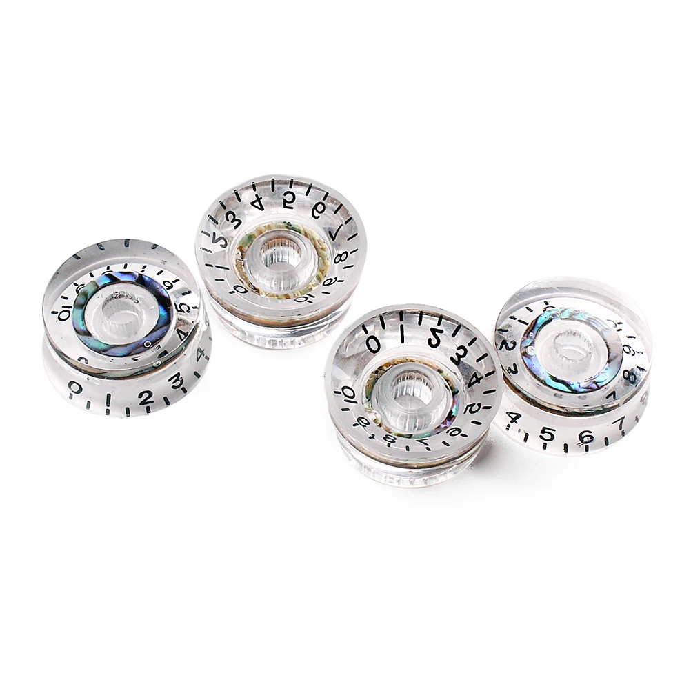 

4Pcs Transparent Guitar Knobs Premium Material Volume Tone Control Style Electric Guitar Parts Replacement