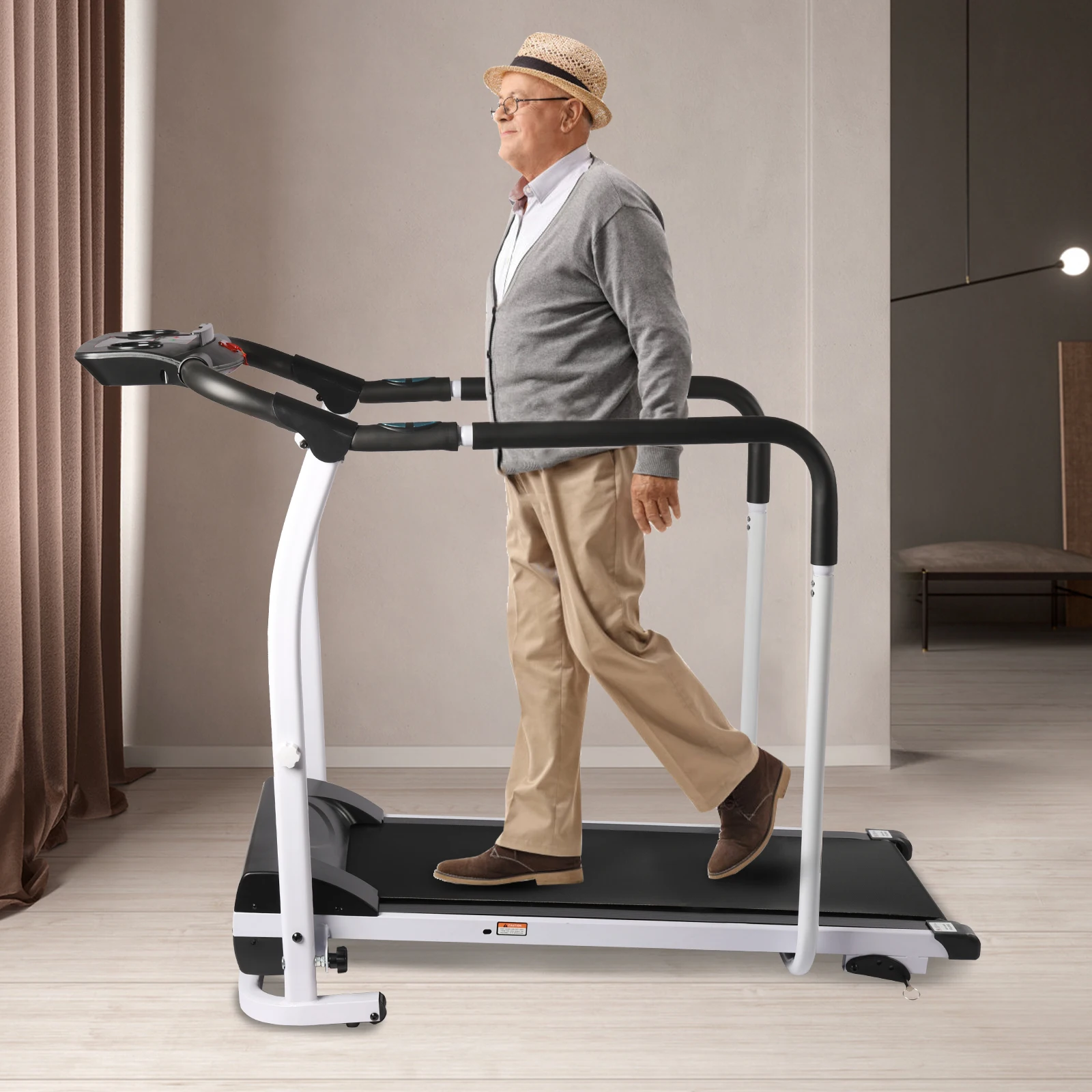 128CM 2HP LCD Screen Automatical Setting Speed Elderly Walking Treadmill Foldable Adult Walking Treadmill