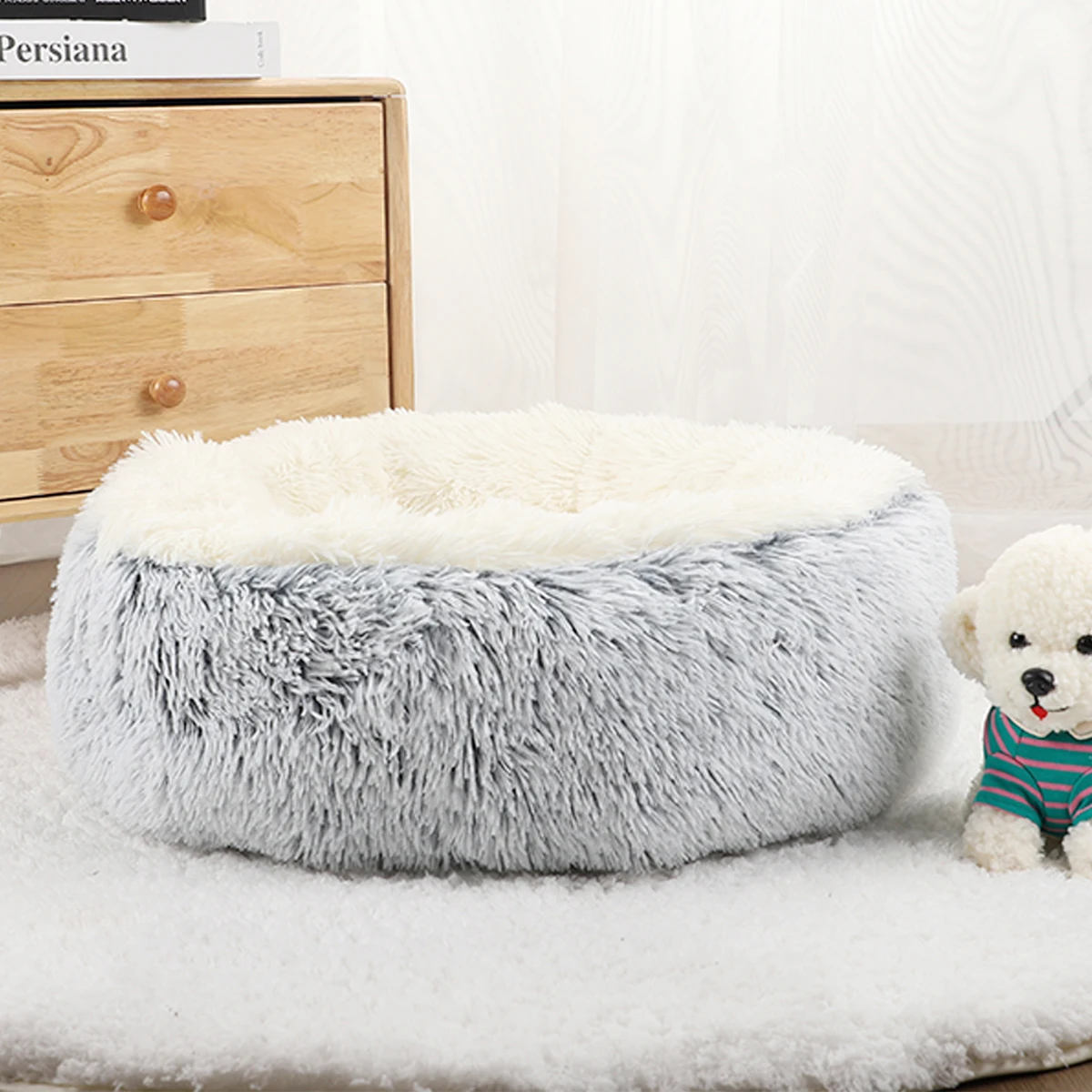 

Donut Dog Bed for Large Dogs Plush Beds Pets Round Accessories Small Basket Sofa Baskets Pet Big Cushion Supplies Puppy Mat Cats