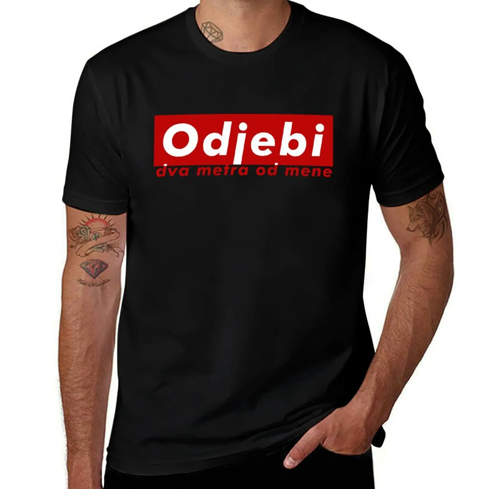 Odjebi dva metra od mene T-Shirt blanks plus size clothes Short sleeve tee men workout shirt