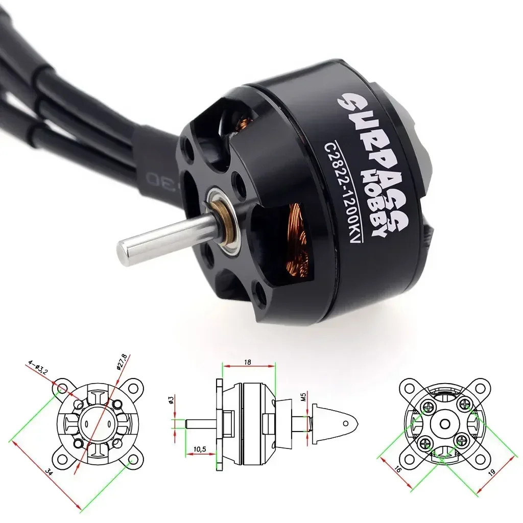 Surpass Hobby 2822 2830 3530 3536 3542 3548 Outer Rotor Brushless Motor for Airpane Fixed-wing FPV Drone Multicopter Quadcopter