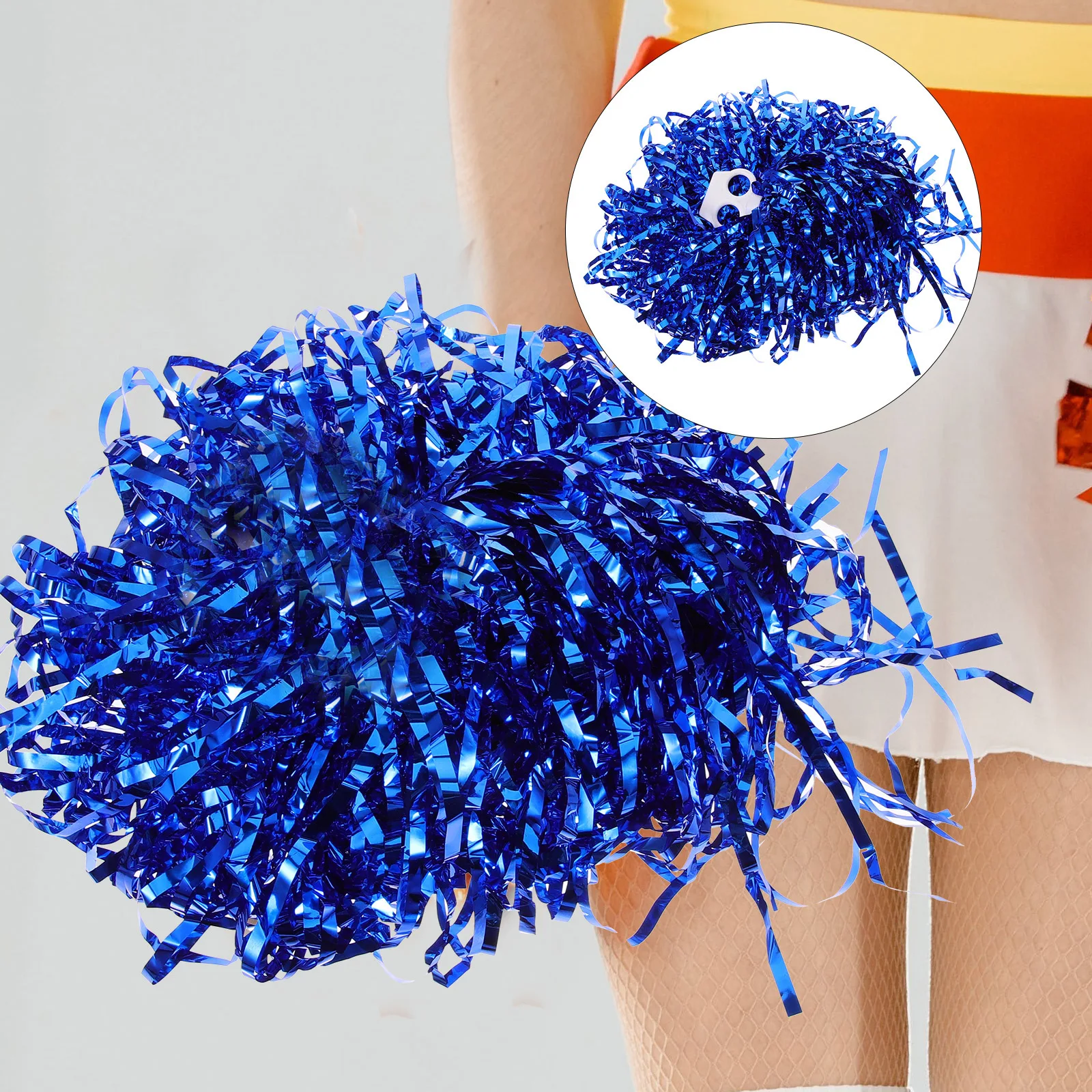 10 szt. Pomponów Cheerleadingowych Kwiaty do Rąk Wielokrotnego Użytku Rekwizyty do Kibicowania na Imprezy Sportowe Występy Niebieskie Akcesoria dla Drużyny