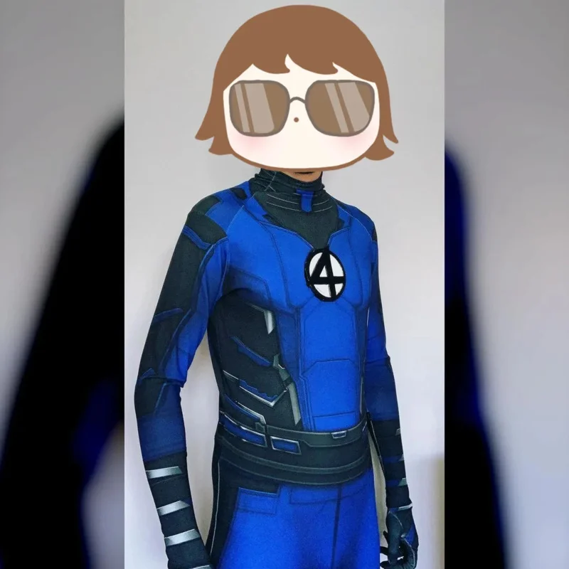 

Halloween Adult Men Kids Fantastic Four Cosplay Costume Superhero Bodysuit Zentai PartyJumpsuit