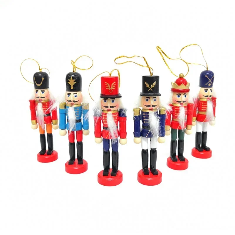 

6pcs 10/12cm Nutcracker Puppet Ornaments Desktop Decoration Cartoons Walnuts Soldiers Band Dolls Nutcracker Miniatures