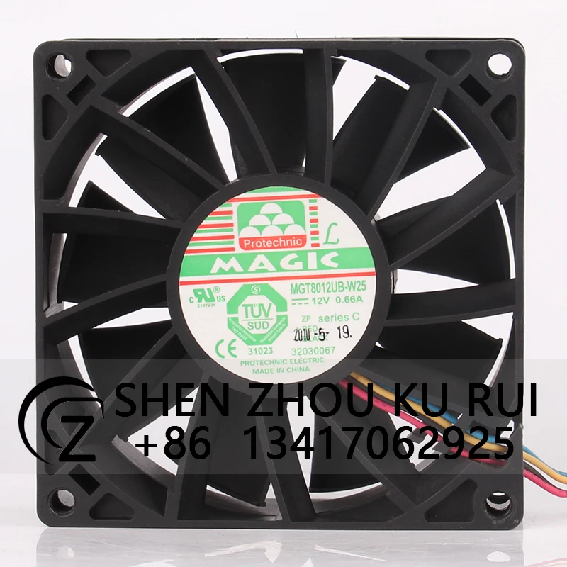 

Case Fan Dual Ball Bearing for MAGIC MGT8012UB-W25 80x80x25mm 12V 0.66A 8025 Silent Speed Control PWM Violence Cooling Fan