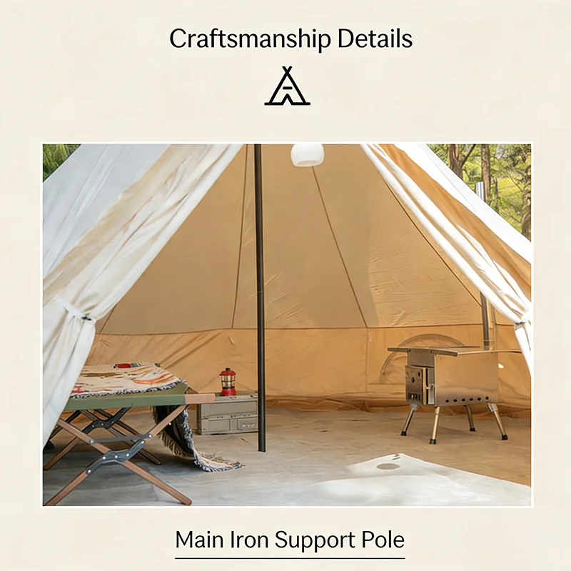 2-10 Person Four-season Waterproof Hotel Use Camping Tent With One Bedroom & Living Room Oxford Fabric Fiberglass Poles