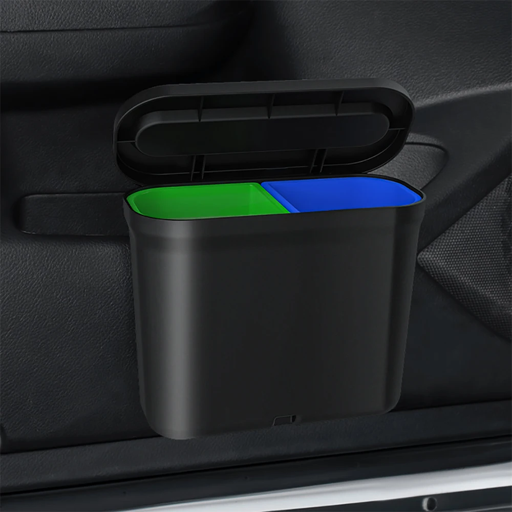 3-in-1 Multi-function Car Garbage Storage Box Car Rubbish Bin Car Trash Can Car Seat Back Storage Box Door Hanging Storage Case