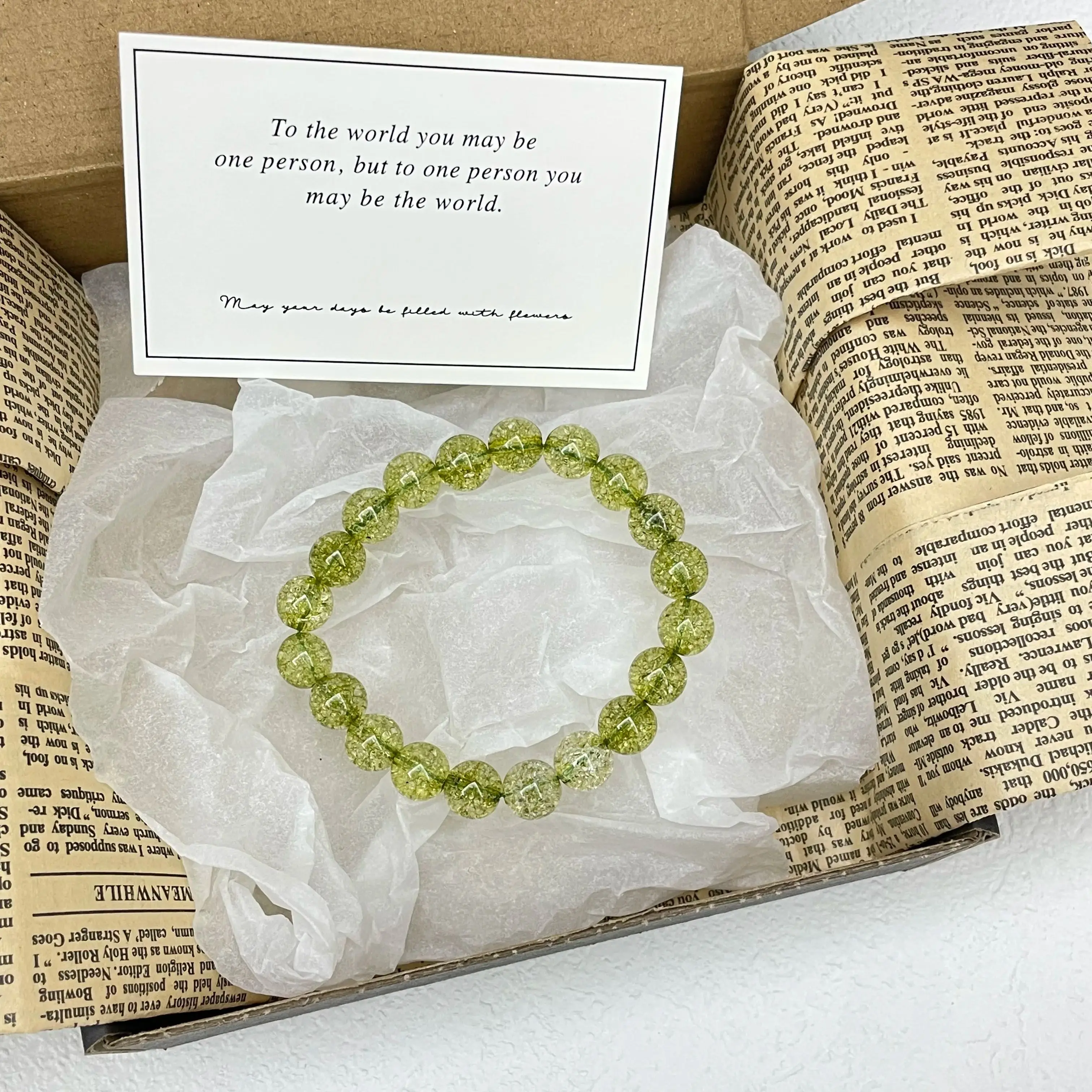 

10mm Natural old gemstone bracelet for women, Fashion Crystal bracelet birthday gift for girlfriend, Lucky Unique Green Bracelet