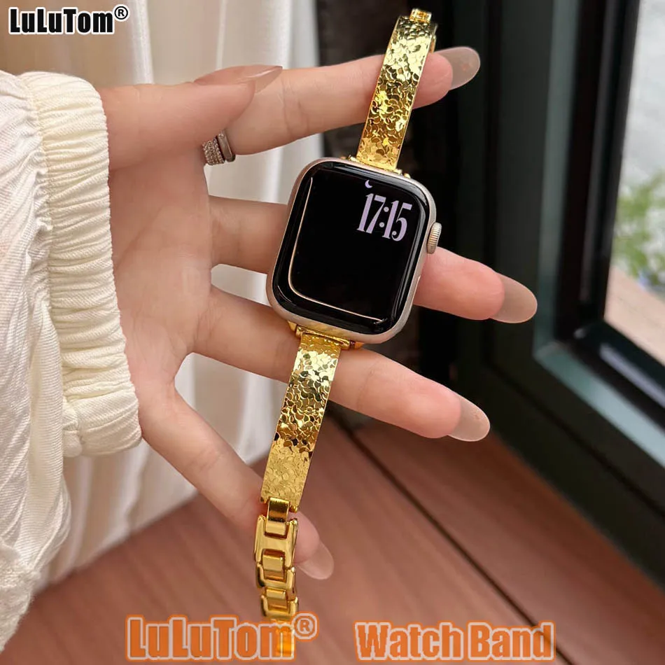 

Luxury Copper Jewelry Strap for Apple Iwatch Series 11 10 9 8 7 6 5 4 SE Ultra 38 40 41 42 44 45 46 49mm Elegant Women WatchBand