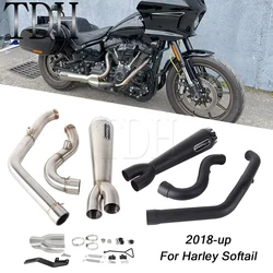 Motorcycle Exhaust Muffle Middle Link Pipe Mid-control Exhaust System For Harley Softail Street Bob Standard FXST FXBBS FXBB 18+