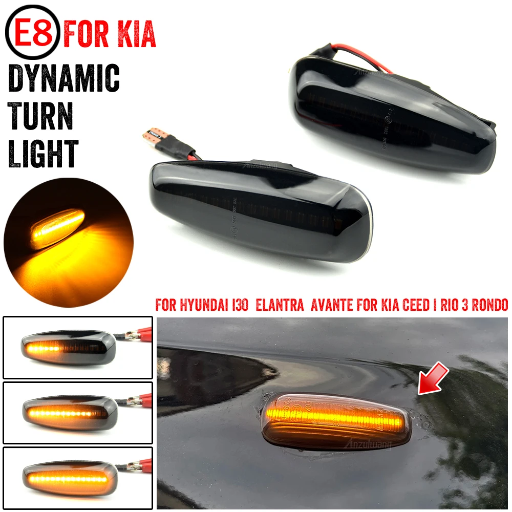 

Dynamic LED Turn Signal Lamp For Kia Pro Ceed Estate Rio III Hatchback Saloon Hyundai i30 Azera Elantra Avante Side Marker Light