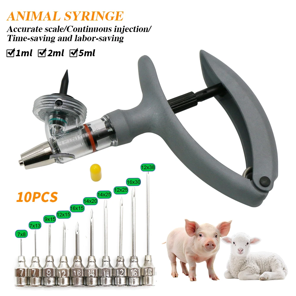 1ml/2ml/ 5ml Livestock Continuous Injection Syringe Plastic Automatic Vaccination Vaccine Syringe Veterinary Medicine Feeder view 6