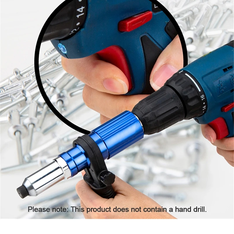 Pull Rivet Gun Adapter Electric Rivet Gun Pull Core Pull Rivet Gun Adapter 2.4mm-4.8mm Rivet Nut Gun Drill Adapter