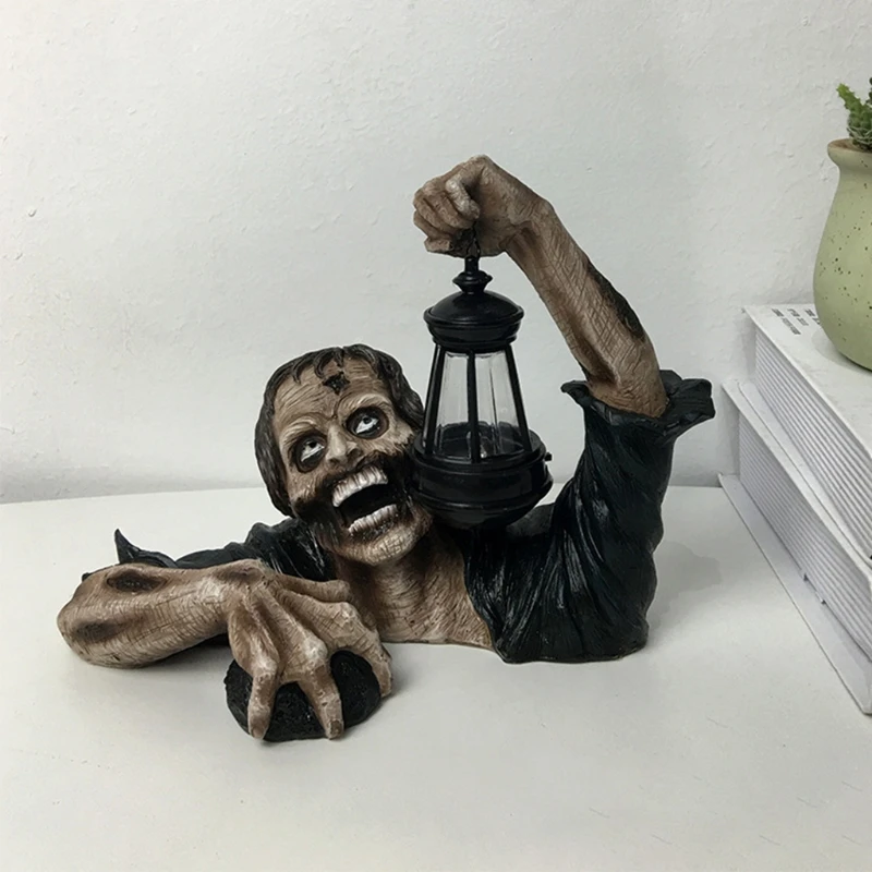 Zombie Crawling Out of Grave Haunted house Horror Props Zombie Figurine Ornament