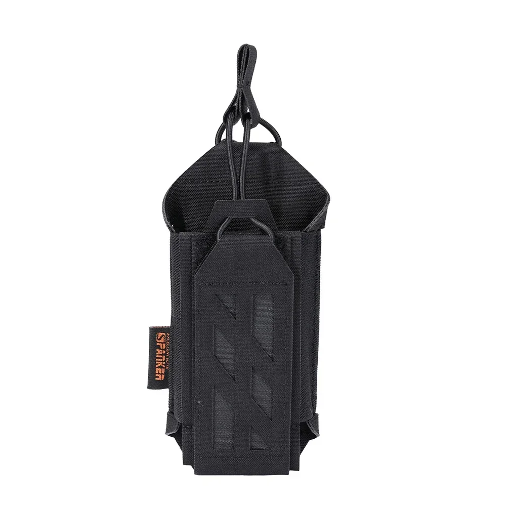 EXCELLENT ELITE SPANKER Pochette Talkie-Walkie Tactique Nylon Noir - Étui Ceinture Robuste Pour Radio Portable