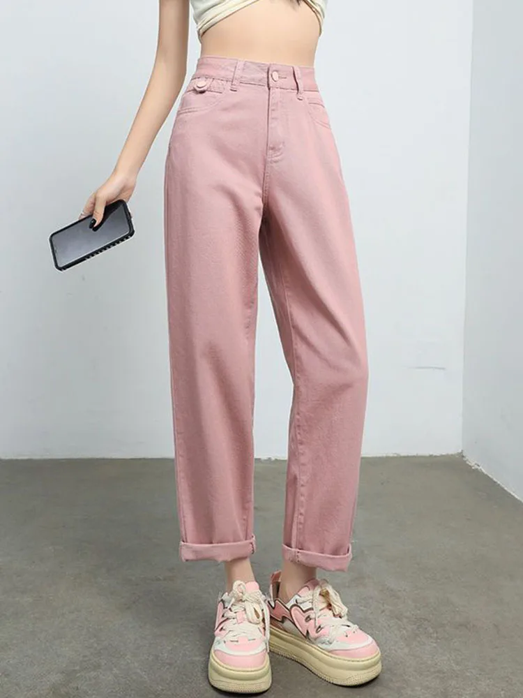 Mode coréenne Vintage Baggy sarouel femmes décontracté taille haute Streetwear pantalon en Denim droit tendance Vintage lâche Vaqueros