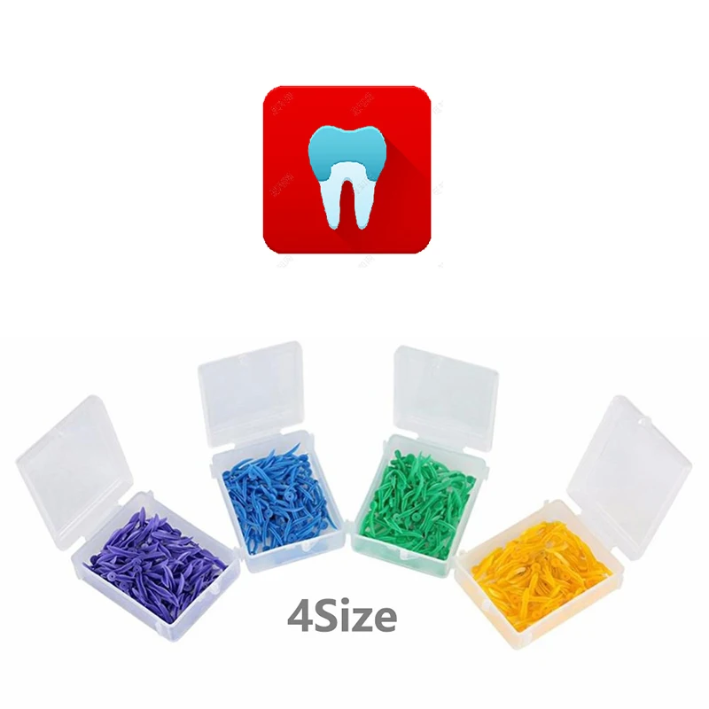 100 PCS Dental Wedges with Holes for Tooth Separation Disposable Gap Wedges 4 Sizes Matrix Band Retainer Dentist Use
