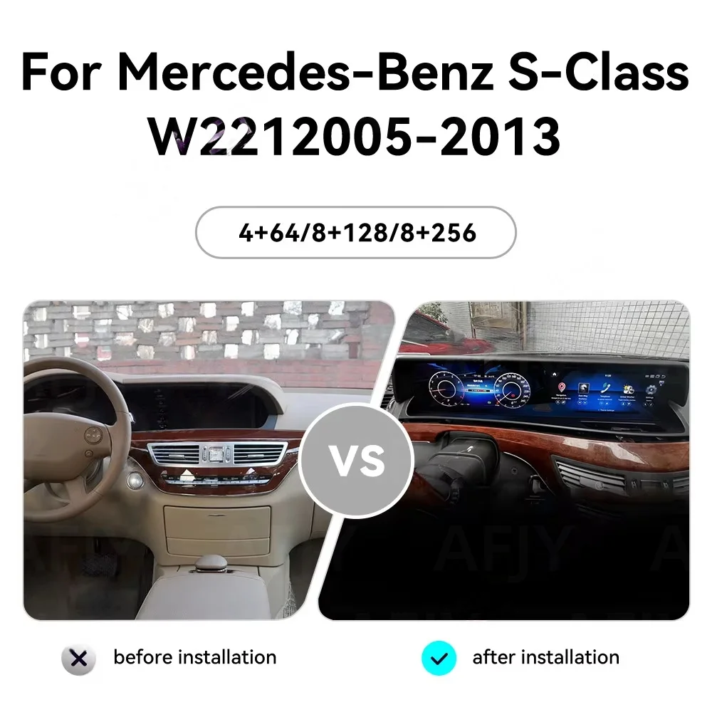 Update Dual Screen Android Radio For Mercedes-Benz S W221 W222 2005-2013 Carplay Car Sound GPS Navigation Multimedia Player Head
