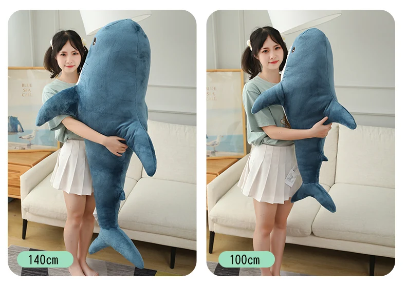 15-140cm kawaii rosa Hai Plüsch tier Riesen Stofftier große weiche Puppe Wal Delphin lange Schlaf kissen Mädchen Geschenk für Kinder – Detail 10