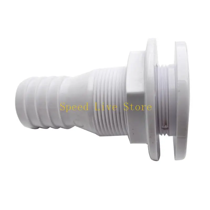 547C Marine Boat ABS Plastic Thru Hull Fitting Connector Boat Drain Bilge Plumbing Fittings Fit for 5/8 3/4 1 Inch Hose