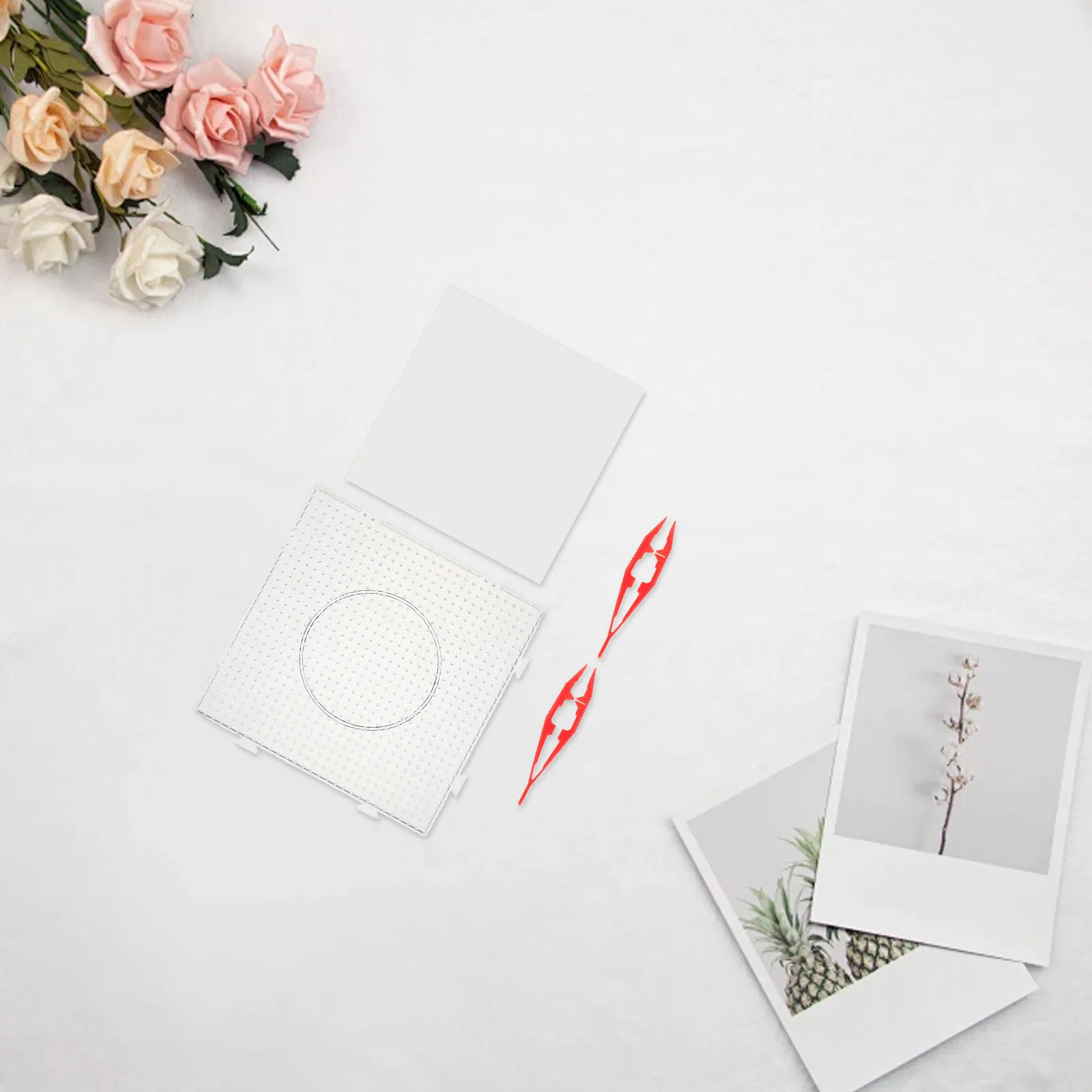 

1 Set Large Fuse Beads Pegboard Clear Plastic Square Bead Boards Connectable Sturdy Craft Tray for Precise Fuse Beads Layout DIY